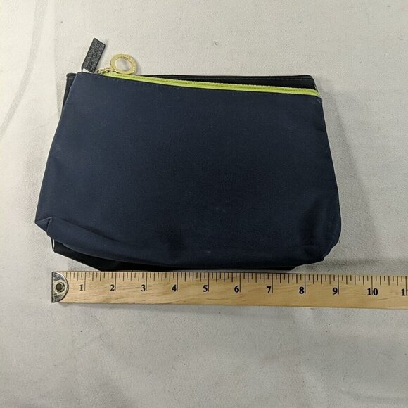 Estee Lauder 2 Makeup Bag Pouch Case Blue Green Black Cosmetics Zip Travel - Picture 8 of 11